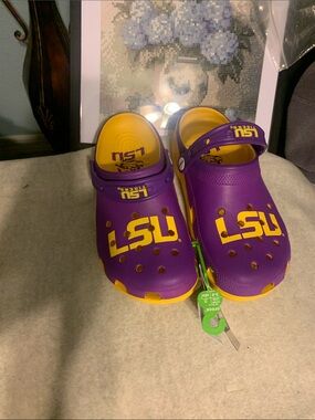 CROCS Kids' Purple & Gold LSU Logo Clogs